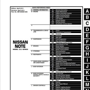 Nissan Note Model E11 Series 2006 Electronic Service Manual