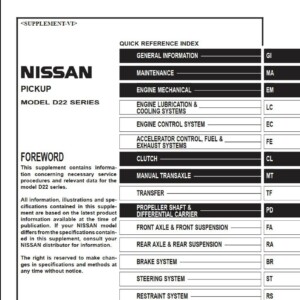 Nissan Pickup D22 series 2004 Repair Manual