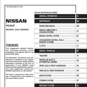Nissan Pickup D22 series 2005 Repair Manual