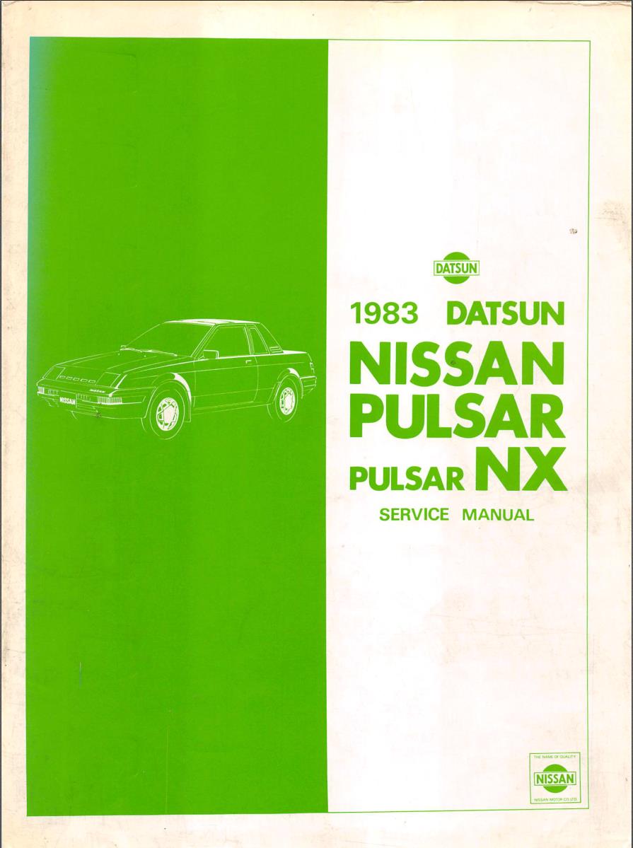 Nissan Pulsar NX 1983 Service Repair Manual PDF Download