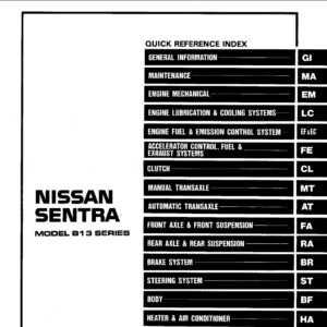 Nissan Sentra 1994 Service Repair Manual