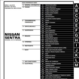 Nissan Sentra 2011 Service Repair Manual