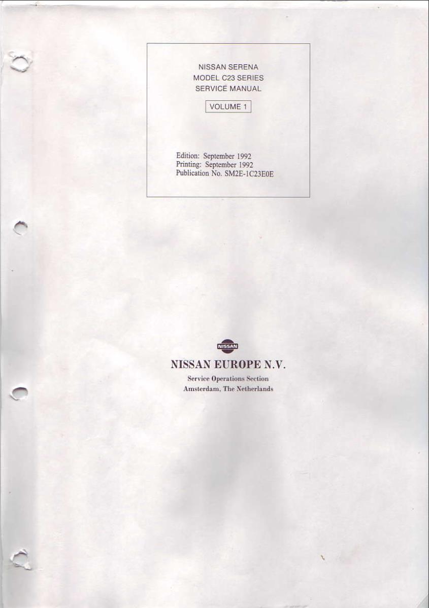 Nissan Serena 1993 Service repair manual
