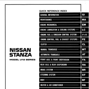 Nissan Stanza 1990 Repair Manual