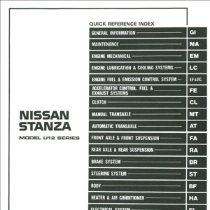 Nissan Stanza 1992 Repair Manual