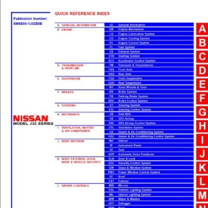 Nissan Teana J32 2008 - 2012 Service Manual