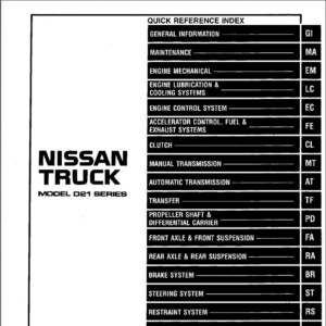 Nissan Truck 1996 Factory Service Repair Manual