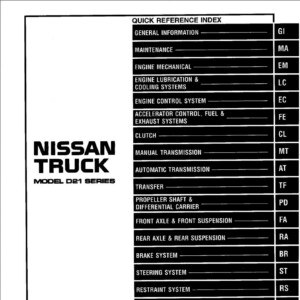 Nissan Truck 1997 Factory Service Repair Manual