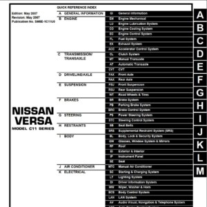 Nissan Versa 2008 Factory Service Manual
