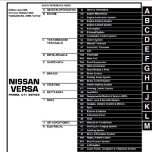 Nissan Versa 2009 Factory Service Manual