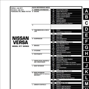 Nissan Versa Sedan 2012 Service Repair Manual