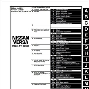 Nissan Versa Sedan 2014 Service Repair Manual