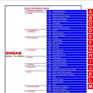 Nissan X-Trail MODEL T30 SERIES 2003 2004 Service Repair Manual