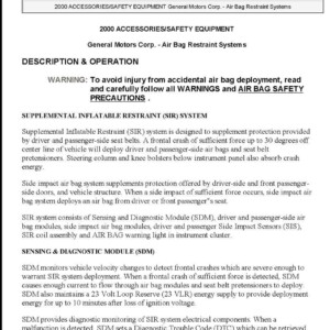 Pontiac Bonneville 2000 Service Repair Manual