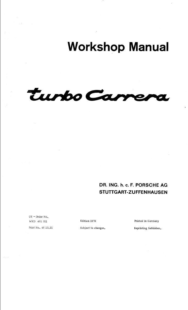 Porsche Turbo Service Repair Manual Pdf For Free