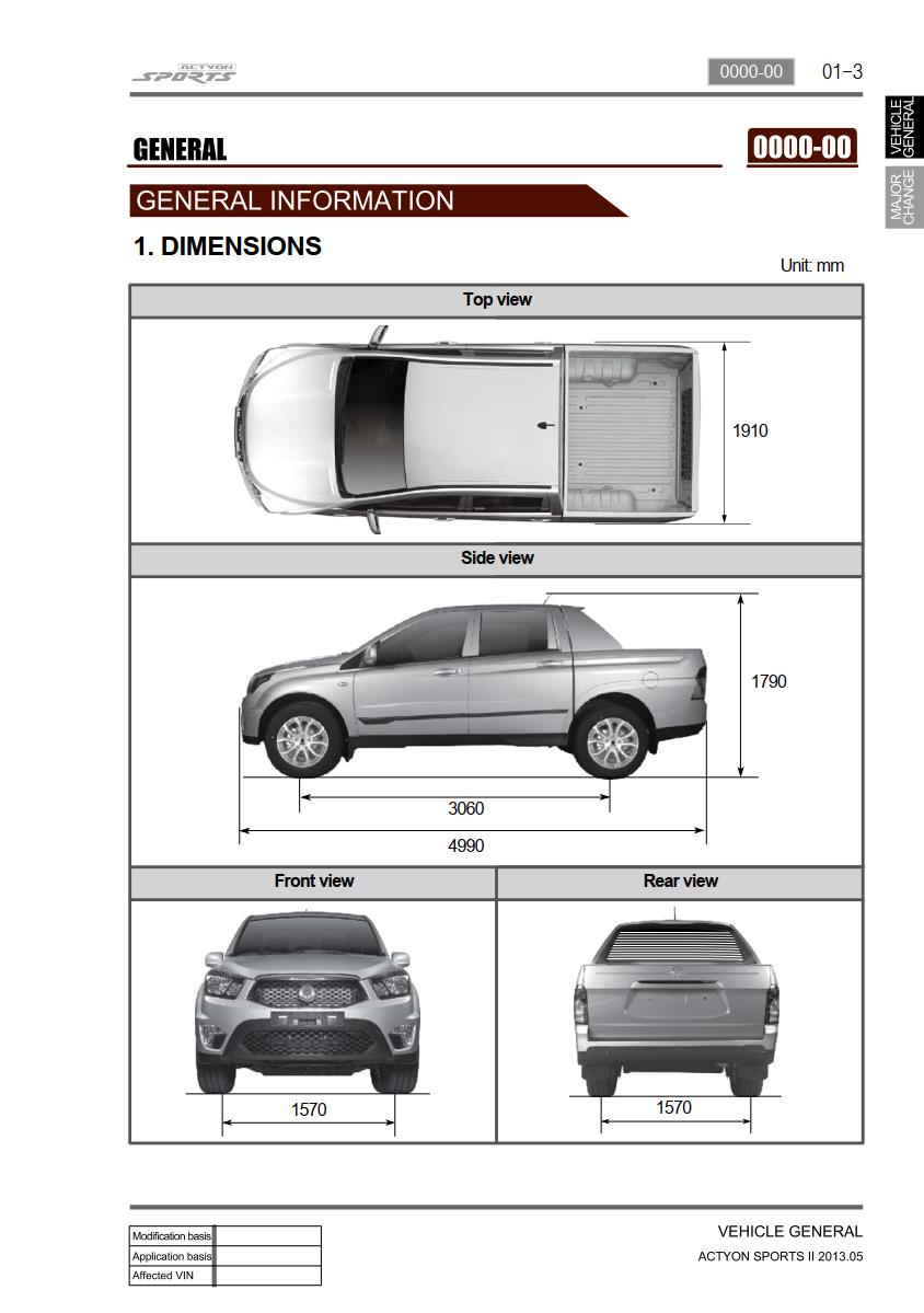 SsangYong New Actyon Sports Q151 2013.05 Service Manual