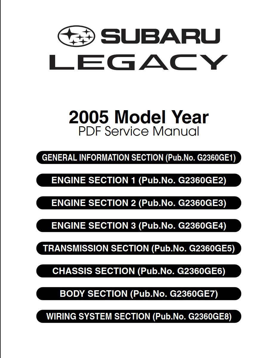 Subaru Legacy 2005 Service Repair Manual