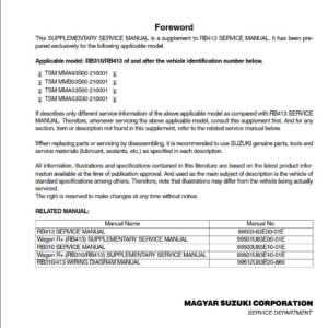 Suzuki RB310 RB413 Service Manual 99501U83E20-01E