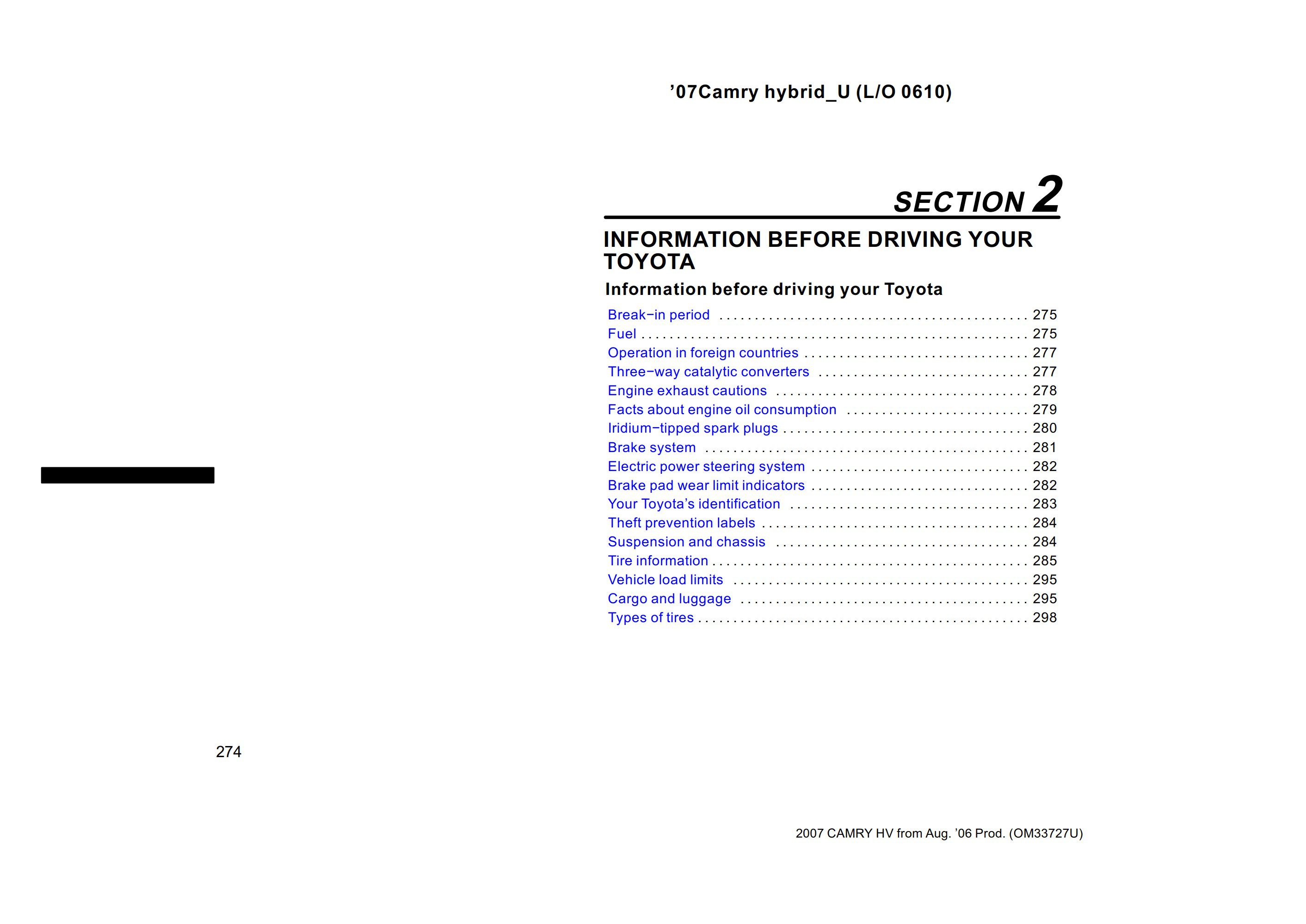 Toyota Camry Hybrid 2007 Factory Repair Manual