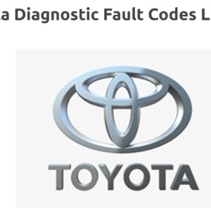 Toyota Diagnostic Trouble Codes list