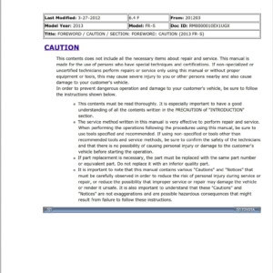 Toyota GT 86 Scion FR-S 2013 Repair Manual