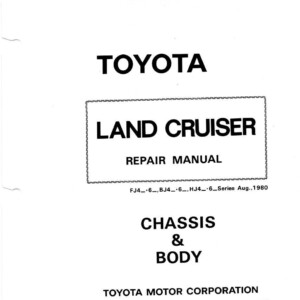 TOYOTA LANDCRUISER FJ40 FJ43 FJ45 FJ60 BJ40 BJ42 BJ43 BJ45 BJ46 BJ60 HJ47 60 SERIES REPAIR MANUAL