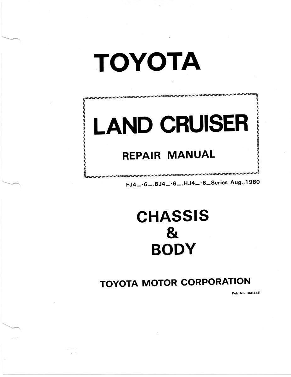 TOYOTA LANDCRUISER FJ40 FJ43 FJ45 FJ60 BJ40 BJ42 BJ43 BJ45 BJ46 BJ60 HJ47 60 SERIES REPAIR MANUAL