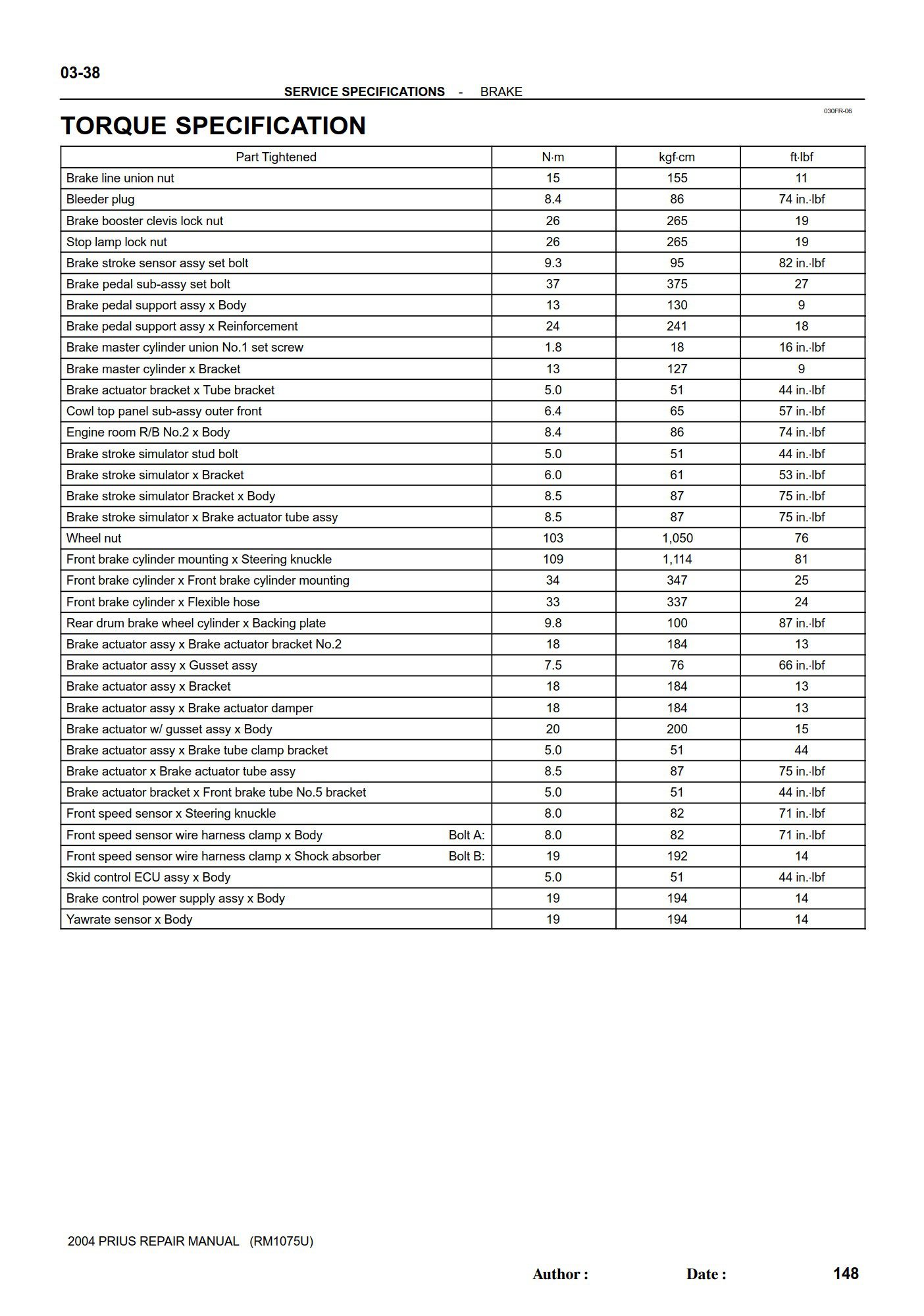 Toyota Prius 2004 NHW20 Service Repair Manual - PDF for FREE