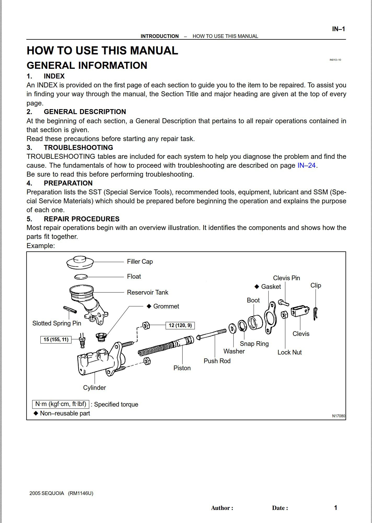 Toyota Sequoia 2001 - 2007 Service Repair Manual