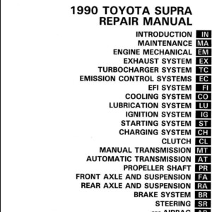 Toyota Supra MK3 МА70 Series 1990 Service Repair Manual
