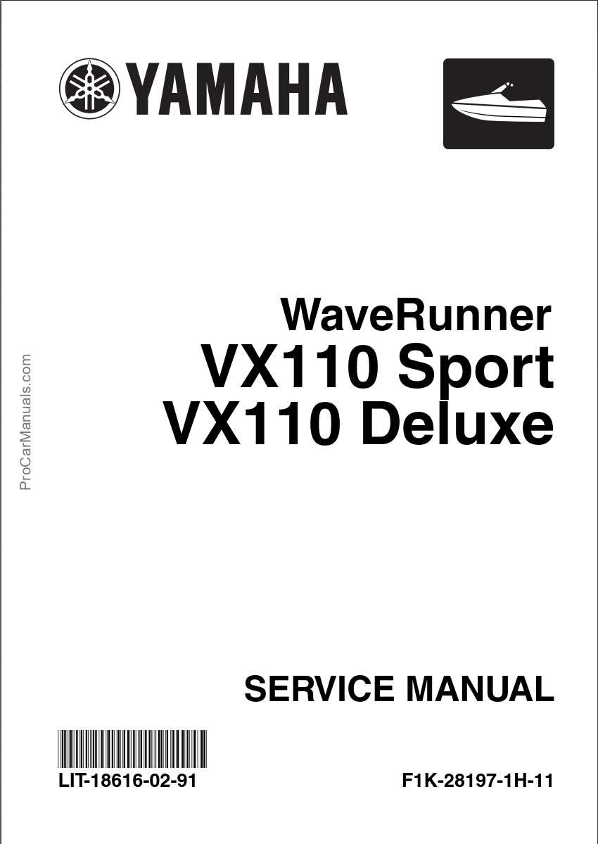 Yamaha Wave Runner VX110 Sport, VX110 Deluxe 2005 SERVICE MANUAL (LIT-18616-02-91)