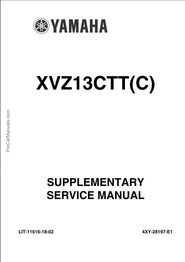 Yamaha XVZ13TFL/XVZ13TFLC 2004 Supplementary Service Manual (LIT-11616-18-02)