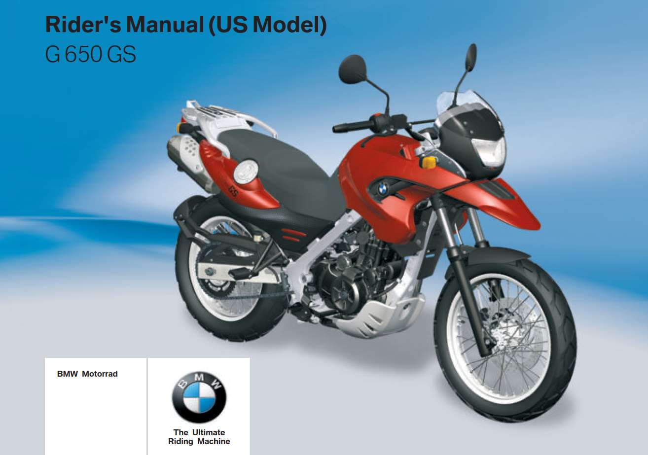 BMW G 650 GS 2nd (US) 2010 Owner’s Manual
