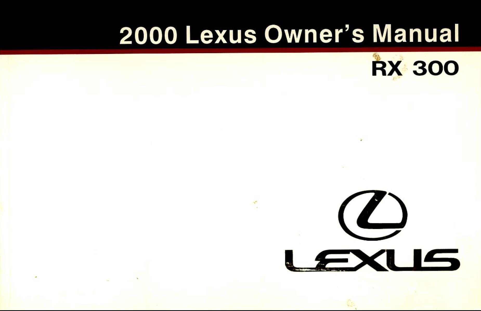 Lexus RX300 2000 Owner's Manual
