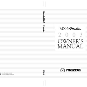 Mazda Miata 2003 Owner's Manual