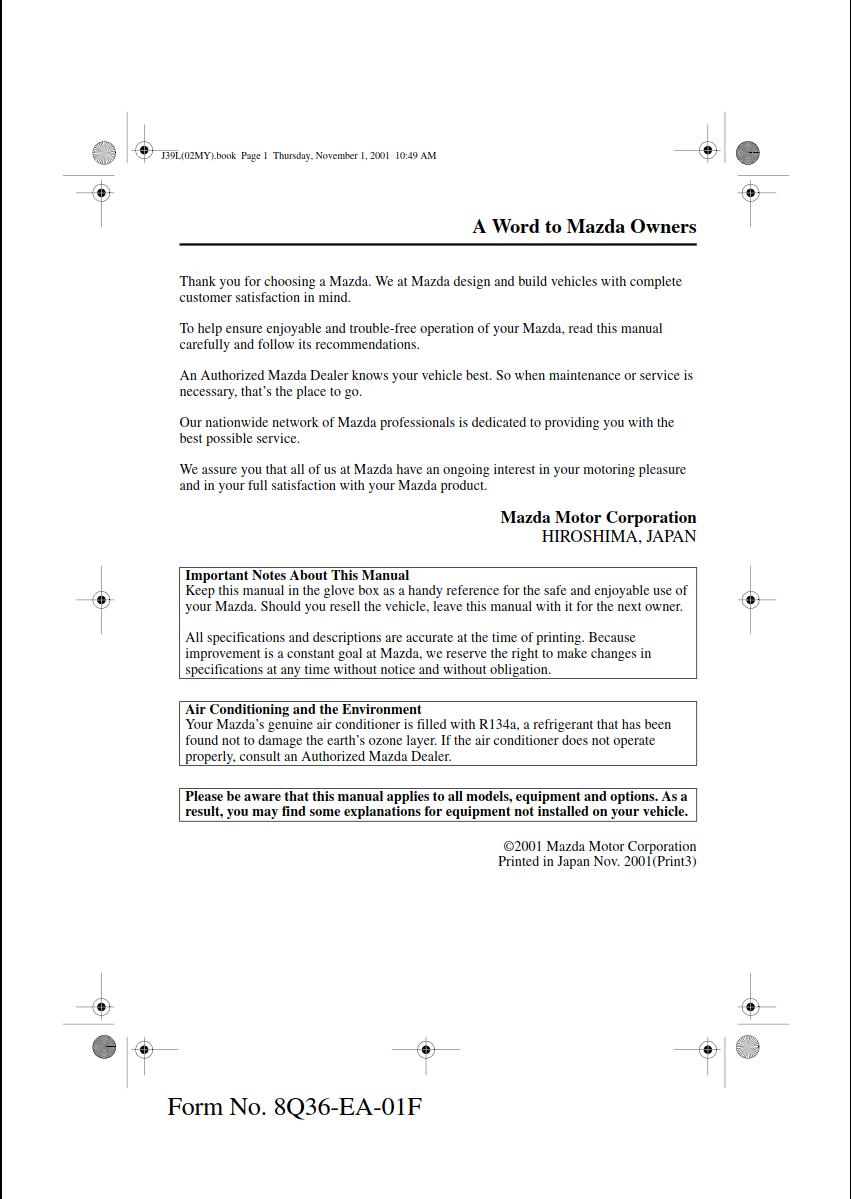 2002 MAZDA PROTEGE REPAIR MANUAL PDF visual data 7