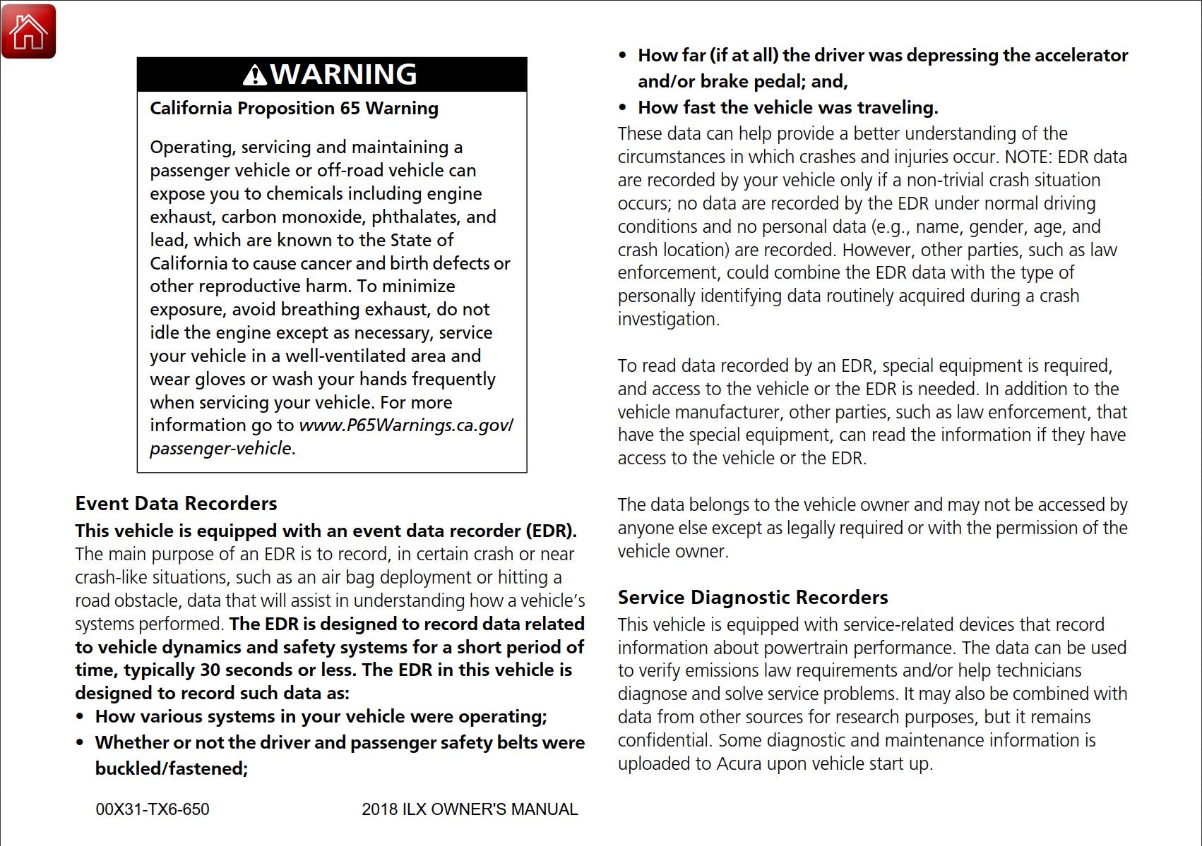 Acura ILX 2018 Owner's Manual