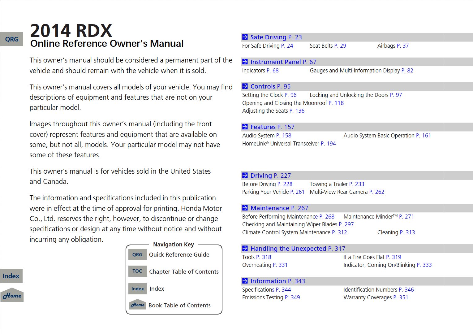 Acura Rdx Owners Manual