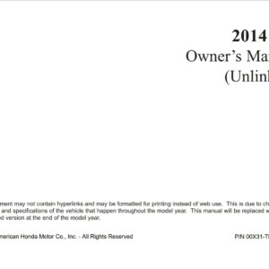 Acura TL 2014 Owner's Manual