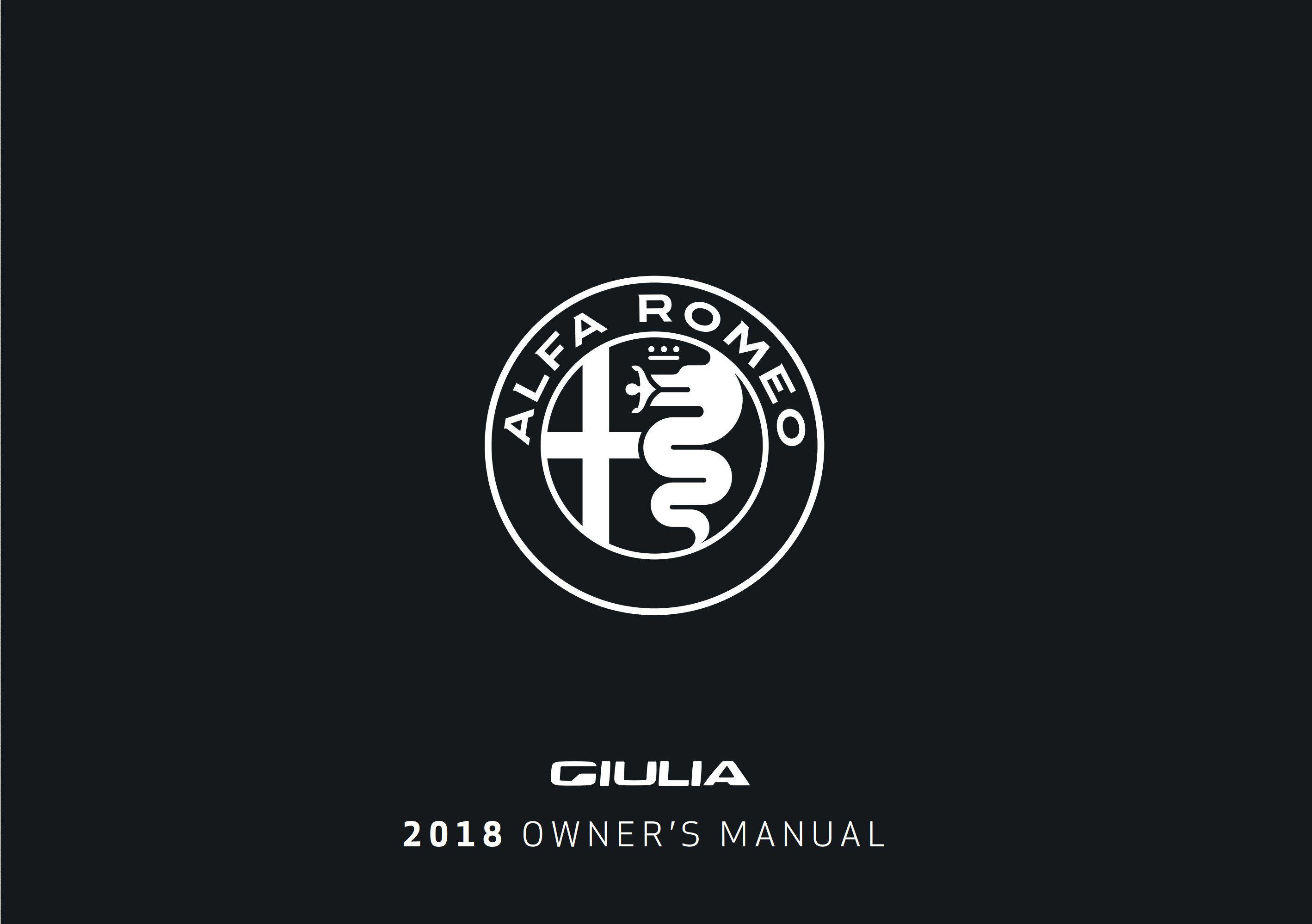 Alfa Romeo 4C Giulia 2018 Owner’s Manual