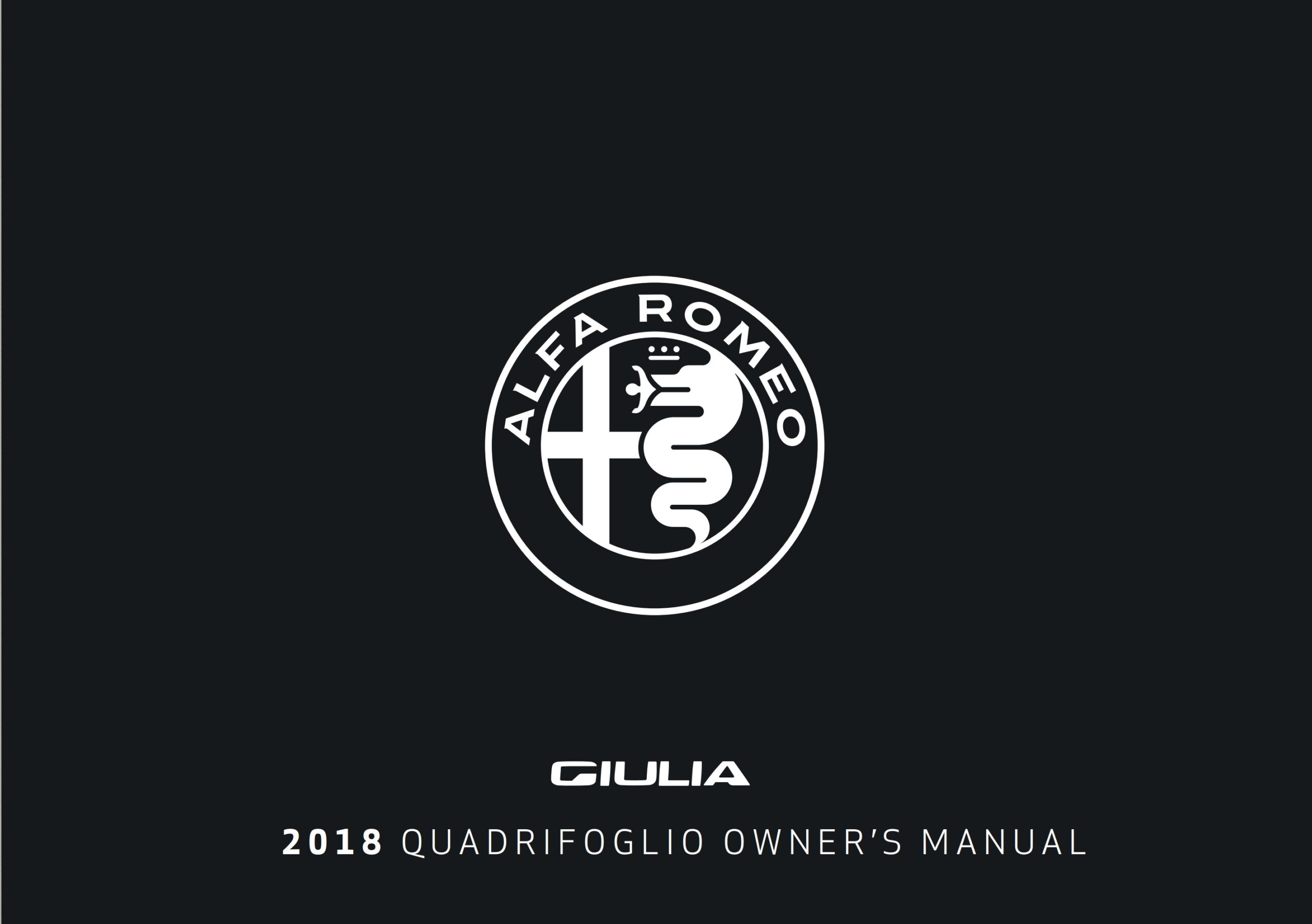 Alfa Romeo 4C Giulia Quadrifoglio 2018 Owner’s Manual PDF for FREE