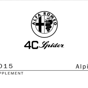 Alfa Romeo 4C Spider Radio Book 2015 Owner’s Manual