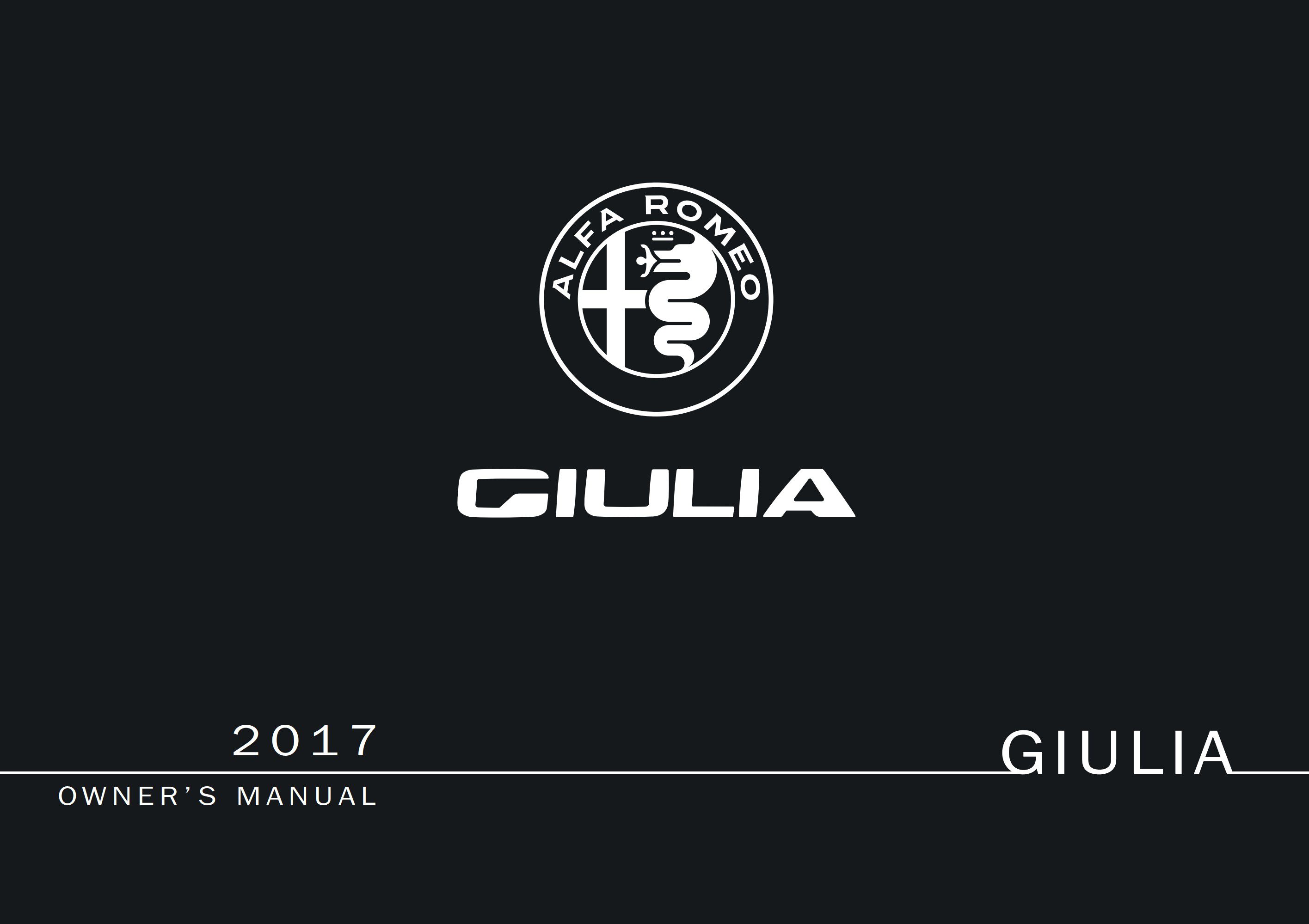 Alfa Romeo Giulia 2017 Owner’s Manual
