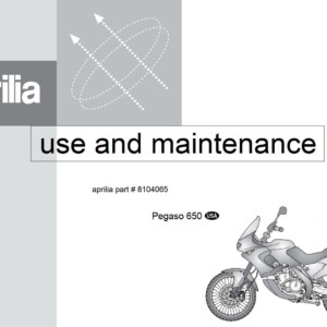 Aprilia Pegaso 650 1999 Owner’s Manual
