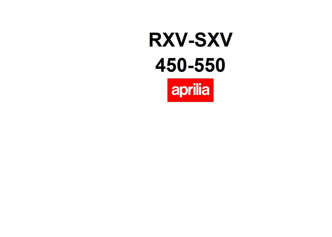 Aprilia RXV-SXV 450-550 2006 Owner’s Manual