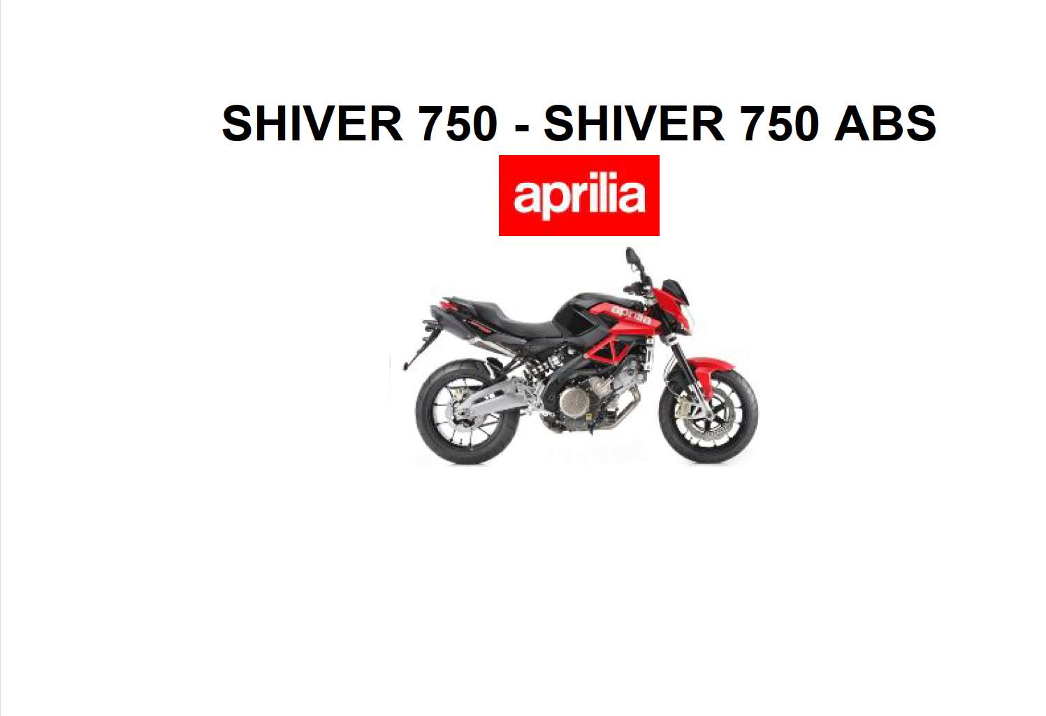 Aprilia Shiver 750 2010 Owner’s Manual