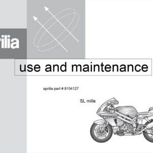 Aprilia SL Mille 1999 Owner’s Manual