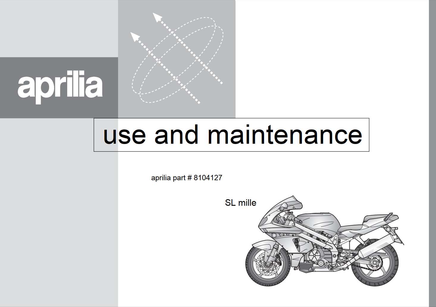 Aprilia SL Mille 1999 Owner’s Manual
