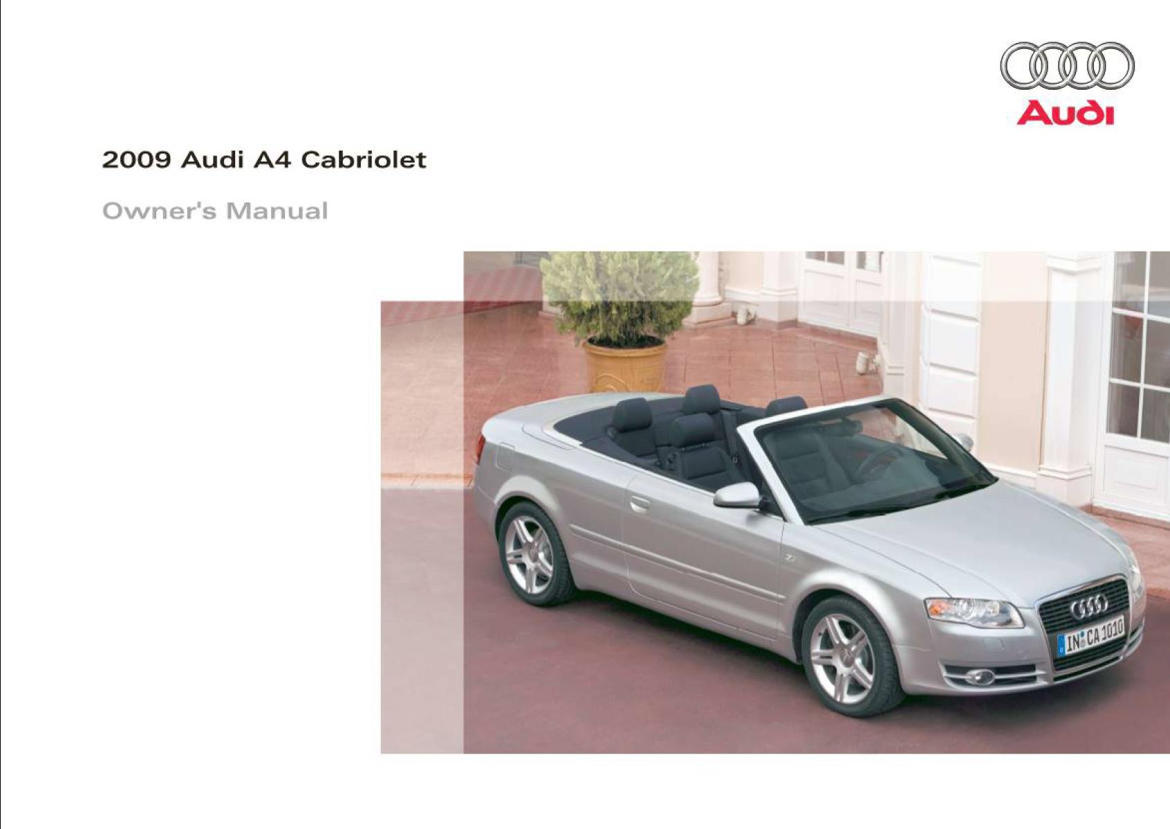 Audi A4 Cabriolet S4 Cabriolet 2009 Owner's Manual