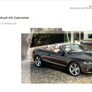 Audi A5 Cabriolet S5 Cabriolet 2010 Owner's Manual